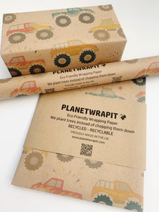 Big Trucks - Recycled Kraft Wrapping Paper