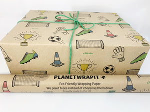 Football - Recycled Kraft Wrapping Paper