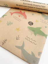 Load image into Gallery viewer, Sharks - Recycled Kraft Wrapping Paper
