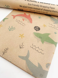 Sharks - Recycled Kraft Wrapping Paper