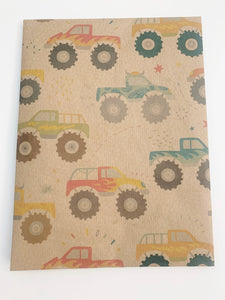 Big Trucks - Recycled Kraft Wrapping Paper