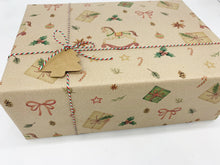 Load image into Gallery viewer, Christmas Nostalgia Gift Wrap - Recycled Kraft Wrapping Paper
