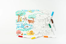 Load image into Gallery viewer, Going on Safari Reusable Scribble Mat (Extra Pens)
