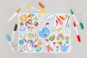 Seasons Reusable Scribble Mat (Extra Pens)