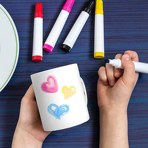 Design Your Own Mug Set | 4 x Mugs and 7 Colouring Pens