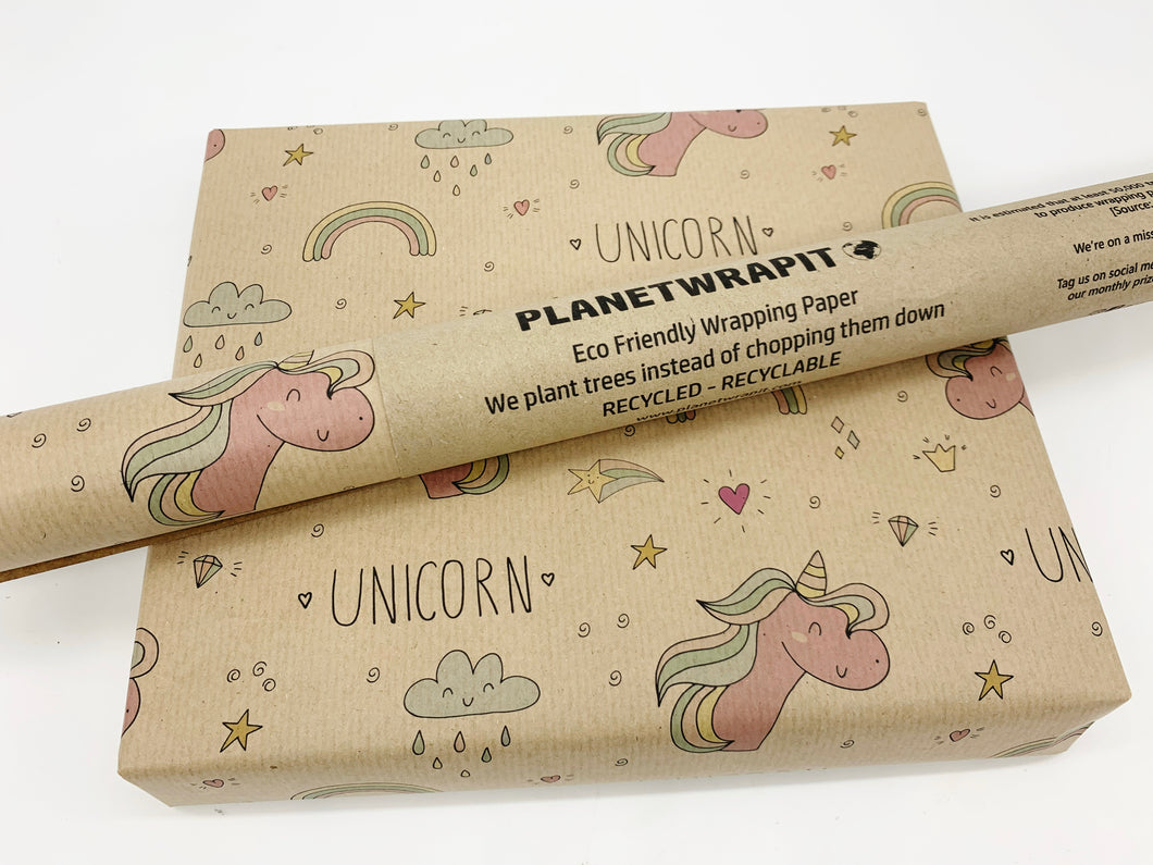 Unicorn - Recycled Kraft Wrapping Paper