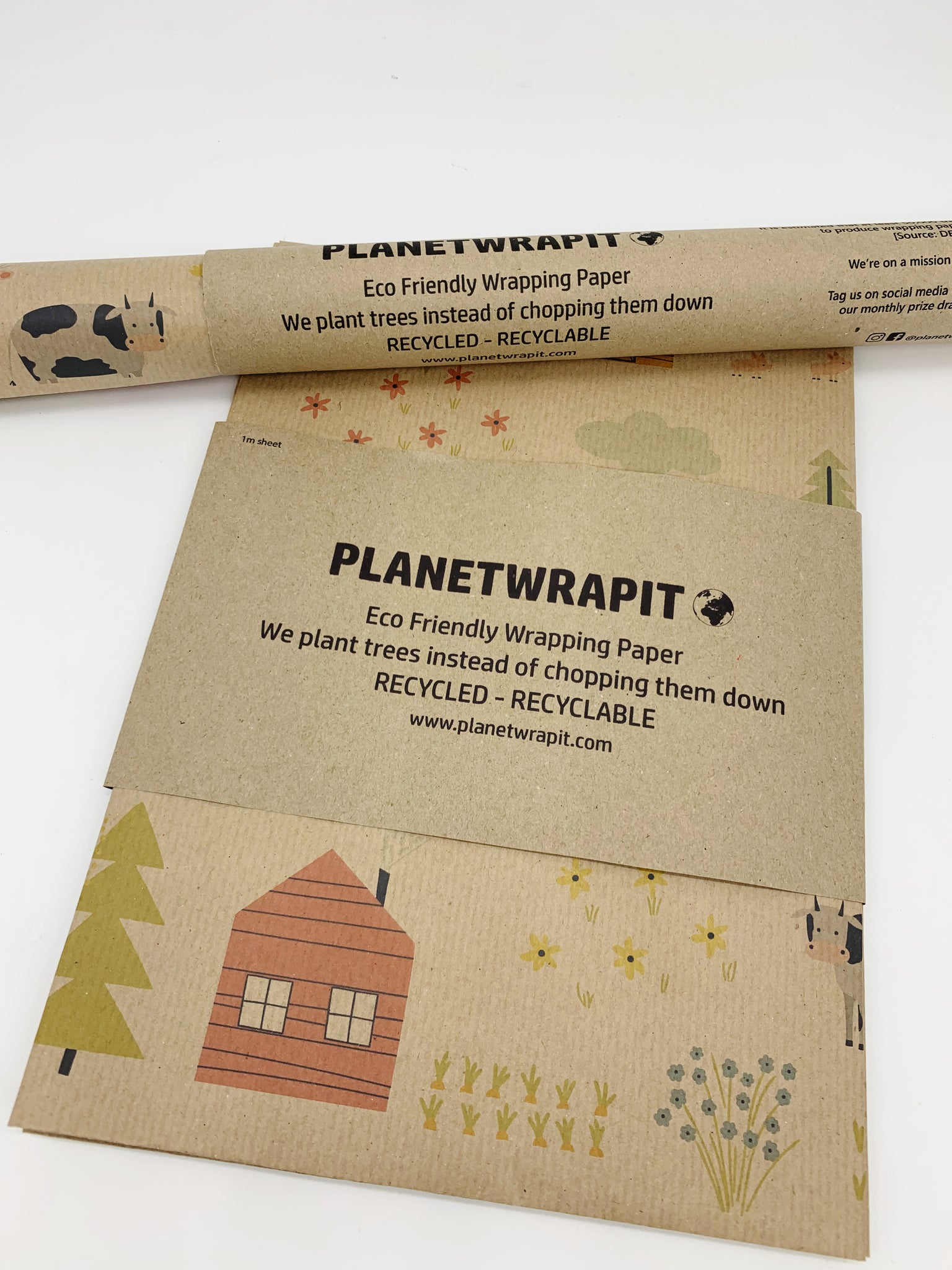 Paper Farm Eco Kraft Wrapping Paper Roll (Jumbo Roll) | Biodegradable Recycled Material | Made in The USA | Multi-use: Natural Wrapping