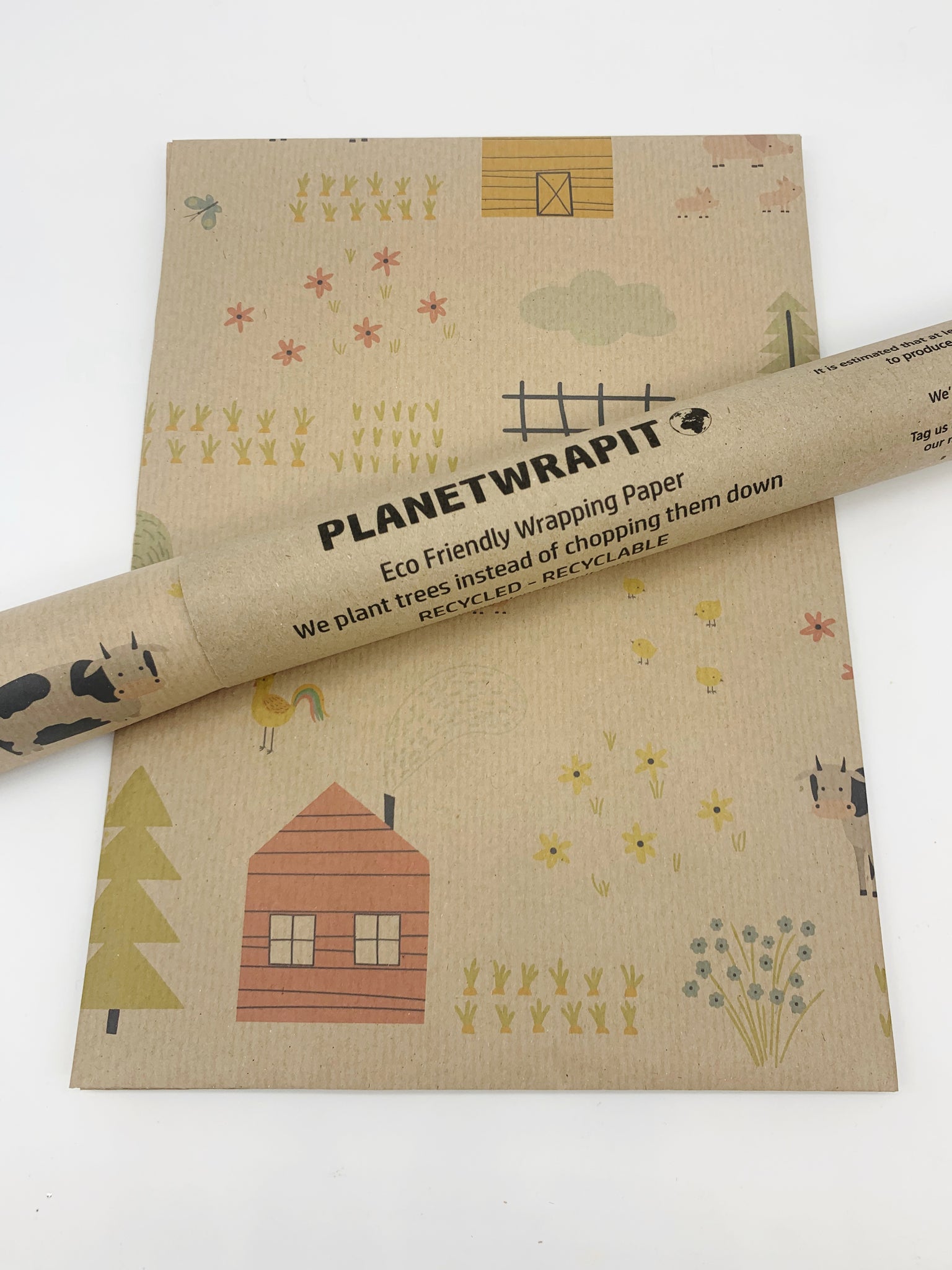 Farm Newspaper Country Wrapping Paper