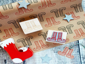 Elf Stockings Rubber Stamp
