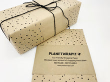 Load image into Gallery viewer, Black Dots - Recycled Kraft Wrapping Paper
