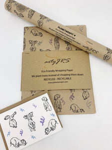 Playful Spaniels - Recycled Kraft Wrapping Paper
