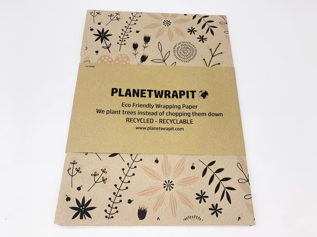 Spring Garden - Recycled Kraft Wrapping Paper