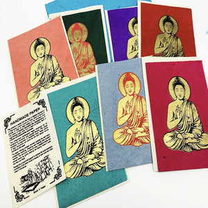 Himalayan Lotka Paper Buddha Greetings Cards - 8 Blank Cards