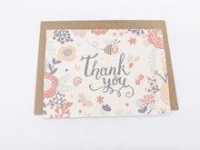 Load image into Gallery viewer, Thank You Bee with Flowers - Plantable Greetings Seed Card
