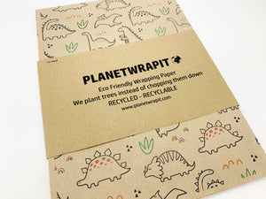 Dinosaur Print - Recycled Kraft Wrapping Paper