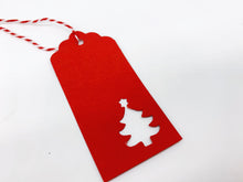 Load image into Gallery viewer, Christmas Cut Out Kraft Gift Tags - Pack of 10 (Red/Brown)
