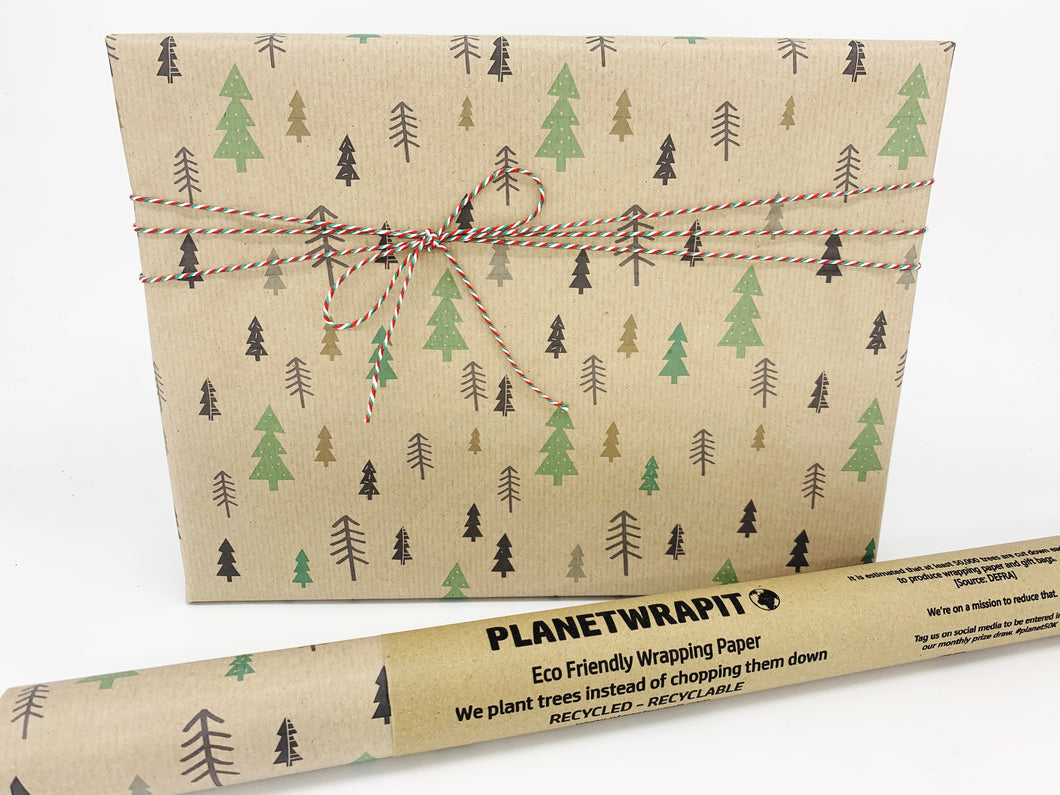Festive Trees  - Recycled Wrapping Paper