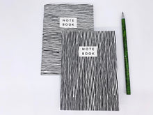 Load image into Gallery viewer, A Pair of A6 Recycled Note Books - Lines
