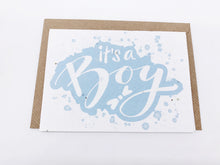Load image into Gallery viewer, New Baby It&#39;s a Boy - Plantable Greetings Card
