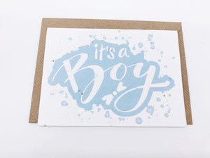 New Baby It's a Boy - Plantable Greetings Card