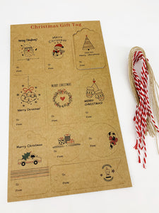 Christmas Kraft Gift Tags To From Mix- Pack of 10