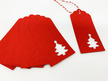 Load image into Gallery viewer, Christmas Cut Out Kraft Gift Tags - Pack of 10 (Red/Brown)
