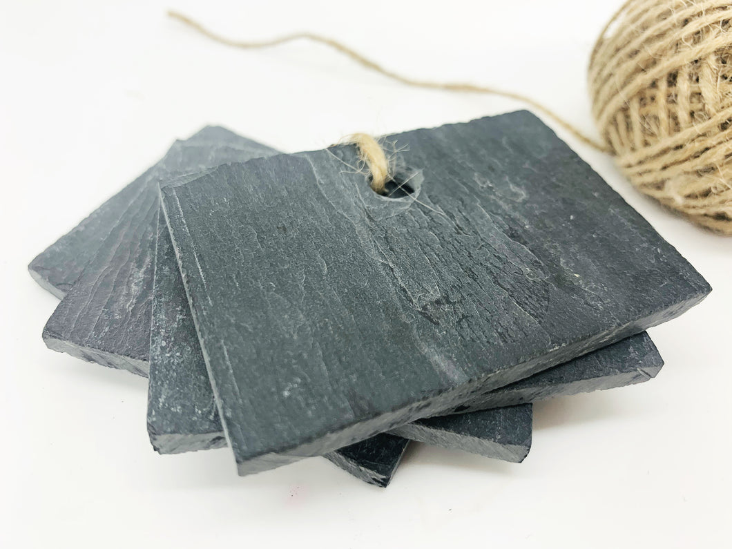 Reusable Natural Slate Gift Tags - Pack of 4