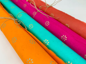 Luxury Handmade Lotka Wrapping Paper - Flowers