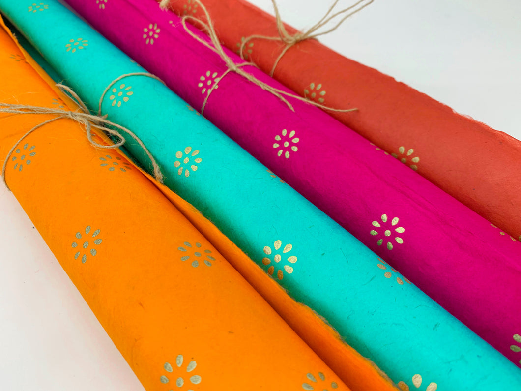 Luxury Handmade Lotka Wrapping Paper - Flowers