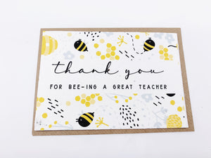 Thank you for bee-ing a great Teacher - Plantable Greetings Seed Card