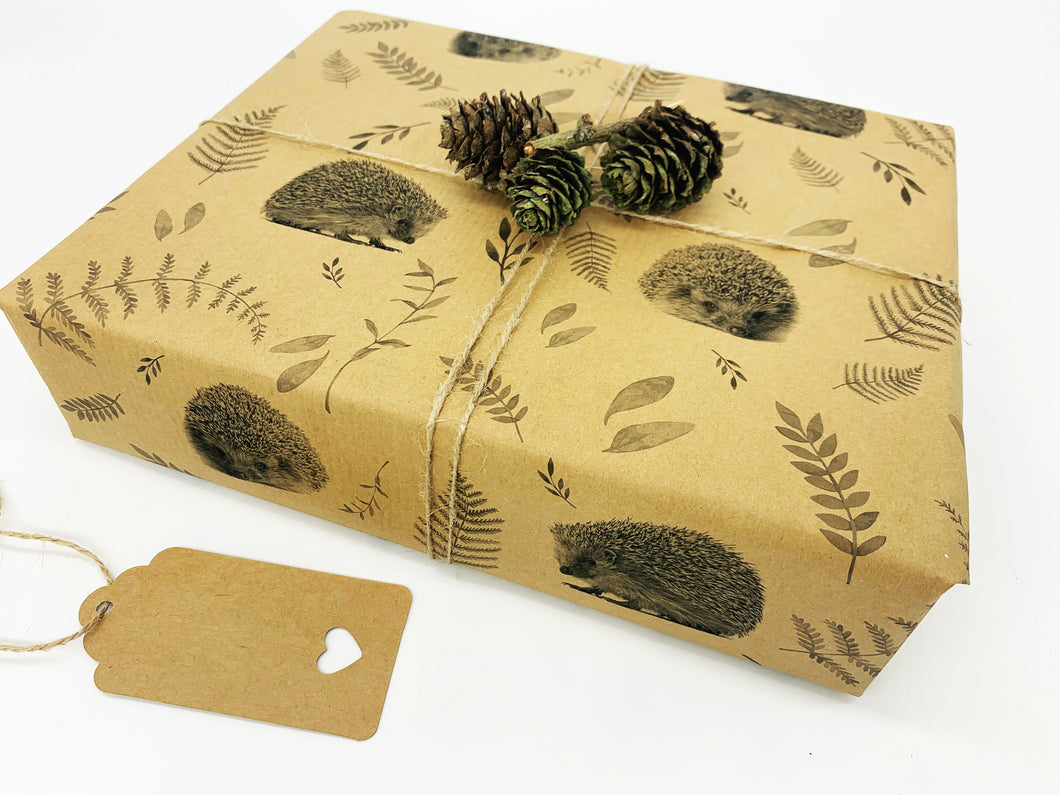 Hedgehog - Recycled Kraft Wrapping Paper