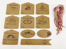 Load image into Gallery viewer, Christmas Kraft Gift Tags To From Mix- Pack of 10
