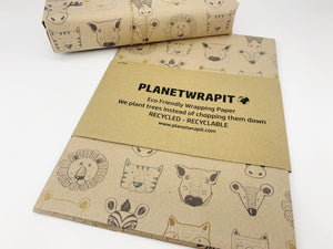 Wild Animals - Recycled Kraft Wrapping Paper