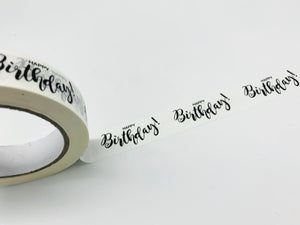 Happy Birthday -  Kraft Paper Recyclable Tape (66m x 25mm)