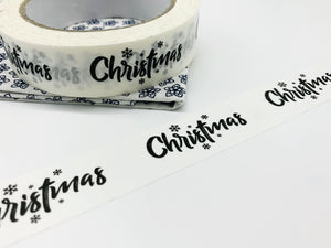 White Christmas Themed - Kraft Paper Recyclable Tape (66m x 25mm)