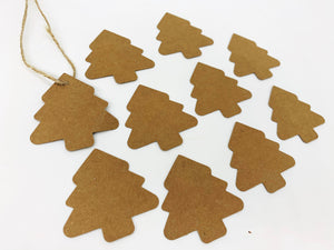 Christmas Tree Kraft Gift Tags - Pack of 10