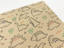 Load image into Gallery viewer, Dinosaur Print - Recycled Kraft Wrapping Paper
