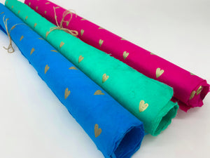 Luxury Handmade Lotka Wrapping Paper - Hearts