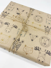 Load image into Gallery viewer, Wild Animals - Recycled Kraft Wrapping Paper
