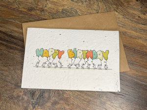 Happy Birthday Balloons - Plantable Greetings Card