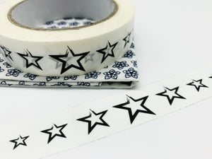 Stars (White/Brown) - Multi-purpose Kraft Paper Recyclable Tape (66m x 25mm)