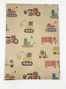 Diggers and Tractors - Recycled Kraft Wrapping Paper