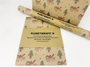 Christmas Unicorn Gift Wrap - Recycled Kraft Wrapping Paper
