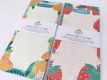 Load image into Gallery viewer, Recycled Shopping List Pad - Strawberries / Tropicana
