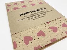 Load image into Gallery viewer, Pink Hearts - Recycled Kraft Wrapping Paper
