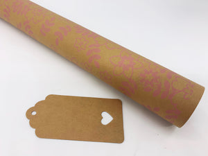 Floral Gift Wrap - Recycled Kraft Paper (10 metre)