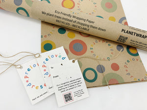NEW Preloved Presents Spotty - Recycled Kraft Wrapping Paper