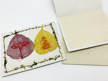 Load image into Gallery viewer, Himalayan Lotka Paper Bodhi Leaf Greetings Cards - 8 Blank Cards
