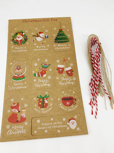 Christmas Kraft Gift Tags Fun Mix - Pack of 10