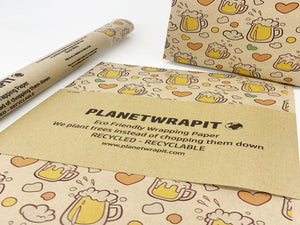 Let's have a Beer - Recycled Kraft Wrapping Paper